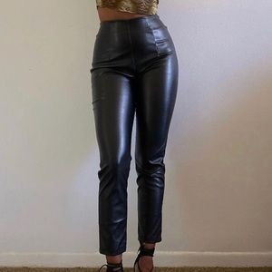 Princess poly black leather Lyra pants
